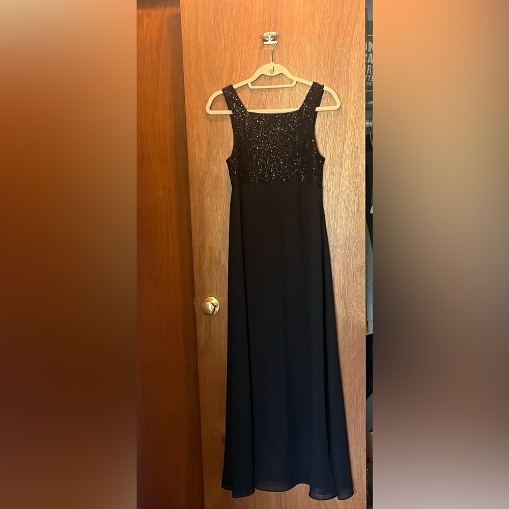 Black baby doll long dress